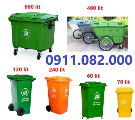 Cung cấp thùng rác 660 lít 4 bánh xe giá rẻ tại cần thơ- thùng rác màu xanh -lh 0911082000