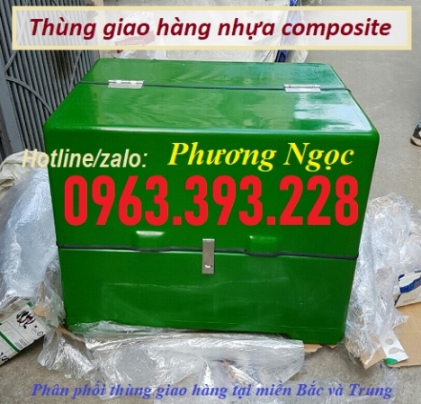 Thùng chở hàng, thùng ship hàng sau xe máy, thùng giao hàng nhựa composite