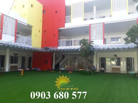 Thảm cỏ nhân tạo cho trường mầm non, công viên, quán cà phê, sân bóng