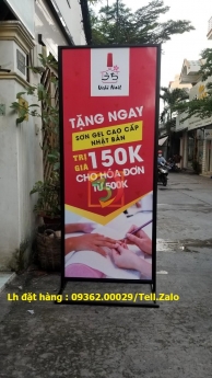Mẫu standee khung sắt để ngoài trời có sẵn – In nội dung theo yêu cầu