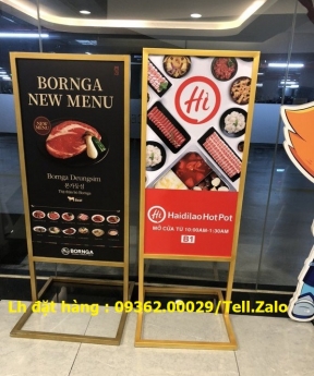 Mẫu standee khung sắt để ngoài trời có sẵn – In nội dung theo yêu cầu