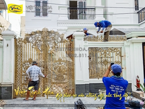 Sơn lại cổng nhôm đúc, cổng biệt thự