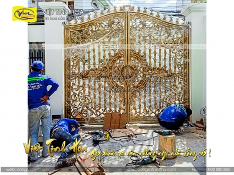 Sơn lại cổng nhôm đúc, cổng biệt thự