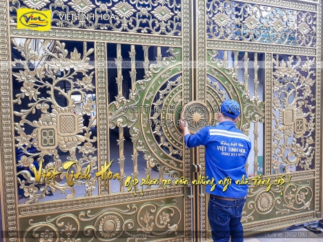 Sơn lại cổng nhôm đúc, cổng biệt thự