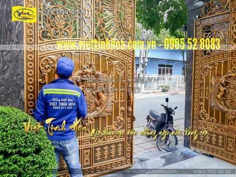 Sơn lại cổng nhôm đúc, cổng biệt thự