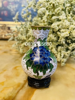 Giao lưu bộ bình đồng pháp lam 5 món.