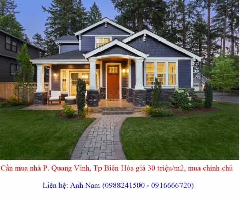 Cần mua gấp nhà P Quang Vinh Tp Biên Hòa giá 30 triệu/m2, mua chính chủ, thiện chí mua