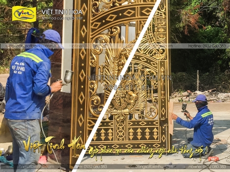 Sơn lại cổng nhôm đúc, cổng biệt thự