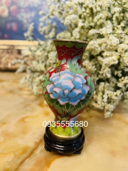 Giao lưu bộ bình đồng pháp lam 5 món.