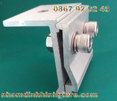 Thanh rail nhôm 26x50 - kẹp biên - kẹp giữa