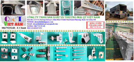 Thanh rail nhôm 26x50 - kẹp biên - kẹp giữa