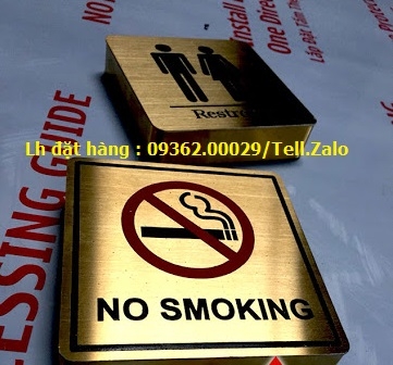 Xưởng sản xuất biển No smoking, biển báo cấm hút thuốc mica, inox giá – Làm biển văn phòng