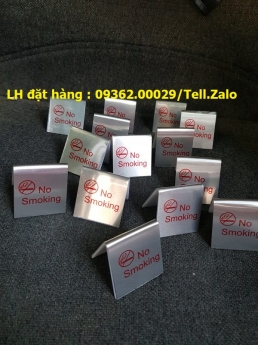 Xưởng sản xuất biển No smoking, biển báo cấm hút thuốc mica, inox giá – Làm biển văn phòng