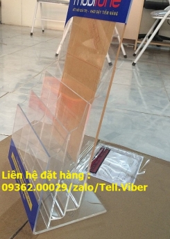 Kệ mica giá rẻ để bàn đựng tờ rơi A4, A5, A6