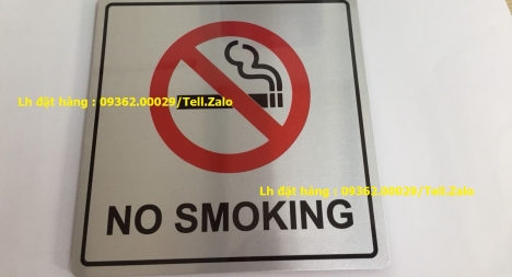 Xưởng sản xuất biển No smoking, biển báo cấm hút thuốc mica, inox giá – Làm biển văn phòng