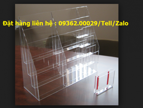 Kệ mica giá rẻ để bàn đựng tờ rơi A4, A5, A6
