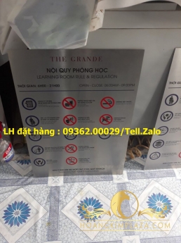 Xưởng sản xuất biển No smoking, biển báo cấm hút thuốc mica, inox giá – Làm biển văn phòng