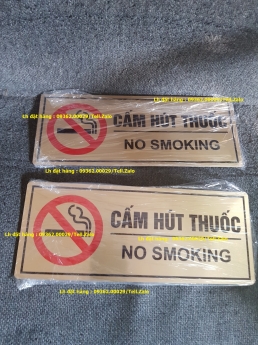 Xưởng sản xuất biển No smoking, biển báo cấm hút thuốc mica, inox giá – Làm biển văn phòng