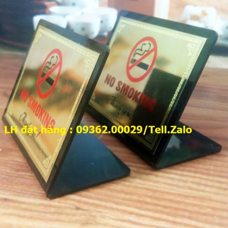 Xưởng sản xuất biển No smoking, biển báo cấm hút thuốc mica, inox giá – Làm biển văn phòng