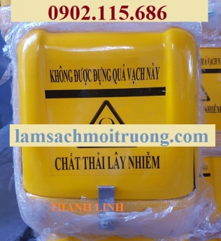 Thùng chở chất thải y tế nguy hại trên xe máy, thùng chở chất thải y tế lây nhiễm trên xe máy