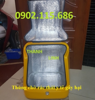 Thùng chở chất thải y tế nguy hại trên xe máy, thùng chở chất thải y tế lây nhiễm trên xe máy