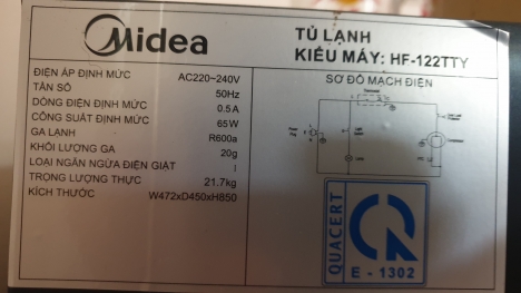 Tủ lạnh Media 95 lít mới 99%!
