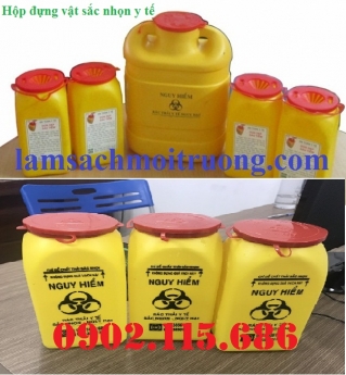 Hộp an toàn, hộp đựng vật sắc nhọn y tế, hộp đựng bơm kim tiêm, tại Hà Nội.