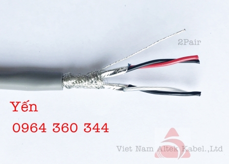 cáp awg, cáp tín hiệu vặn xoắn 1 x 2 x 22AWG Shiled