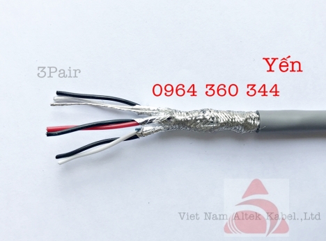 cáp awg, cáp tín hiệu vặn xoắn 1 x 2 x 22AWG Shiled