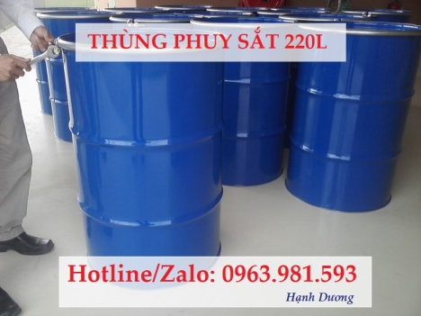 Thùng phuy sắt nắp hở, phuy mở 220L, thùng phuy sắt 220L