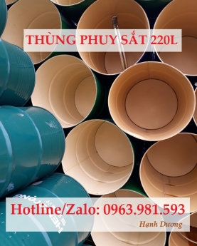 Thùng phuy sắt nắp hở, phuy mở 220L, thùng phuy sắt 220L