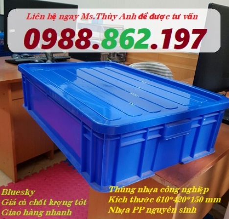 Sóng nhựa đặc HS007, sóng nhựa bít, thùng nhựa HS007, thùng nhựa có nắp đậy, sóng nhựa đặc có nắp.