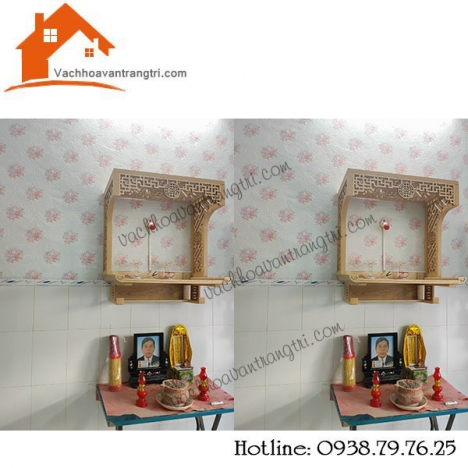 Lắp bàn thờ treo tường gỗ tại quận Tân phú hcm