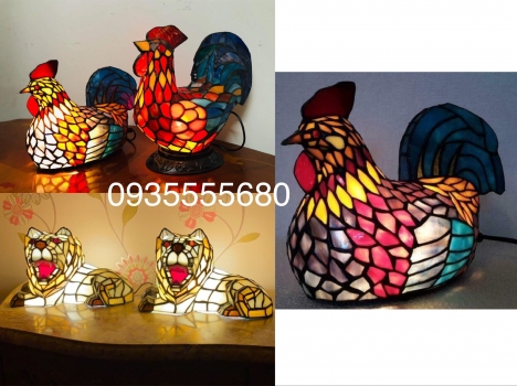 Giao lưu em đèn tiffany hình con vật hàng UK