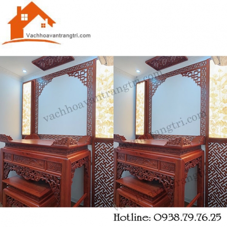 Trang trí nội thất gỗ và màu vách ngăn phòng thờ