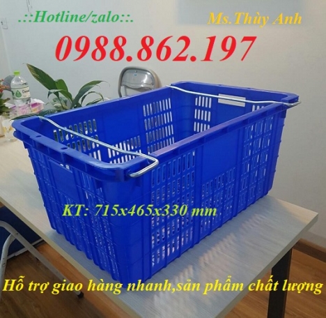 Sóng nhựa hở, sọt nhựa trái cây, sọt nhựa quai sắt, sọt nhựa giá rẻ,sọt nhựa hs011