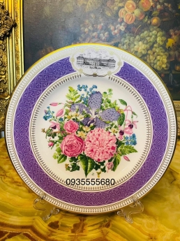 Giao lưu bộ đĩa sắc màu hoạ tiết hoa UK