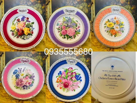 Giao lưu bộ đĩa sắc màu hoạ tiết hoa UK