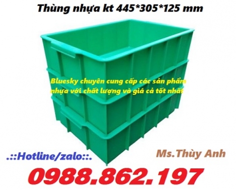 thùng nhựa đặc,Thùng nhựa YM003,thùng nhựa đặc kích thước 455 x 305 x 125mm,