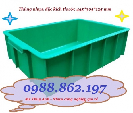 thùng nhựa đặc,Thùng nhựa YM003,thùng nhựa đặc kích thước 455 x 305 x 125mm,