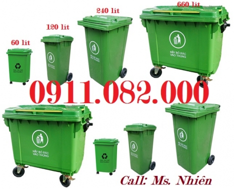 Thùng rác 120L 240L 660L giá rẻ-thùng rác 2 ngăn giá sỉ tại tiền giang