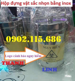 Hộp đựng vật sắc nhọn y tế inox