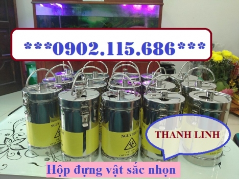 Hộp đựng vật sắc nhọn y tế inox