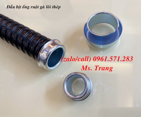 Ống ruột gà lõi thép phi D50, đầu nối răng ngoài