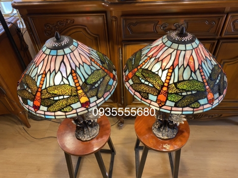 Giao lưu đôi đèn tượng đồng tiffany hoạ tiết nàng tiên hàng Mỹ