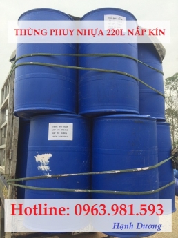 Thùng phuy nhựa nắp kín 220L, thùng phuy 220L 2 nắp nhỏ