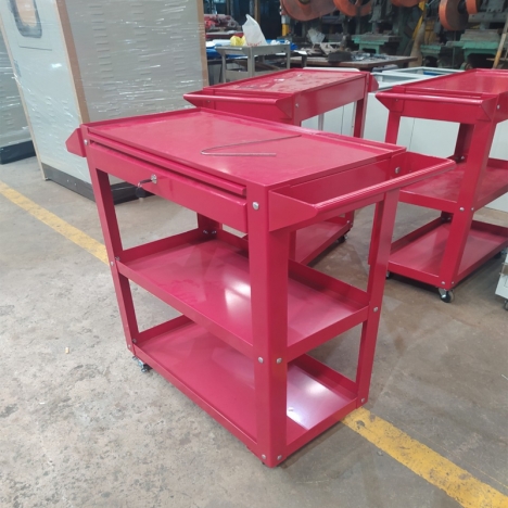 Xe đẩy 3 tầng 1 ngăn khóa
