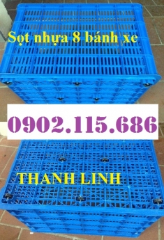 Sọt nhựa 8 bánh xe