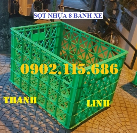 Sọt nhựa 8 bánh xe