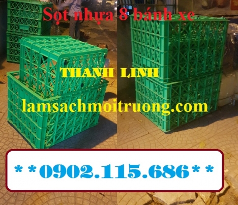Sọt nhựa 8 bánh xe